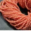 Natural Pink Coral Smooth Round Beads Strand Length 16 Inches and Size 4mm approx. 